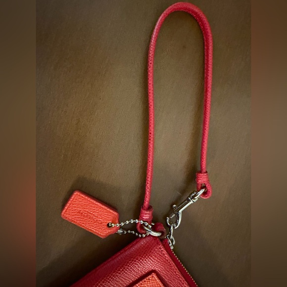 Coach Vibrant Red & Orange Wristlet - Picture 4 of 9
